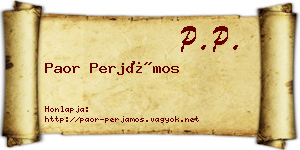 Paor Perjámos névjegykártya